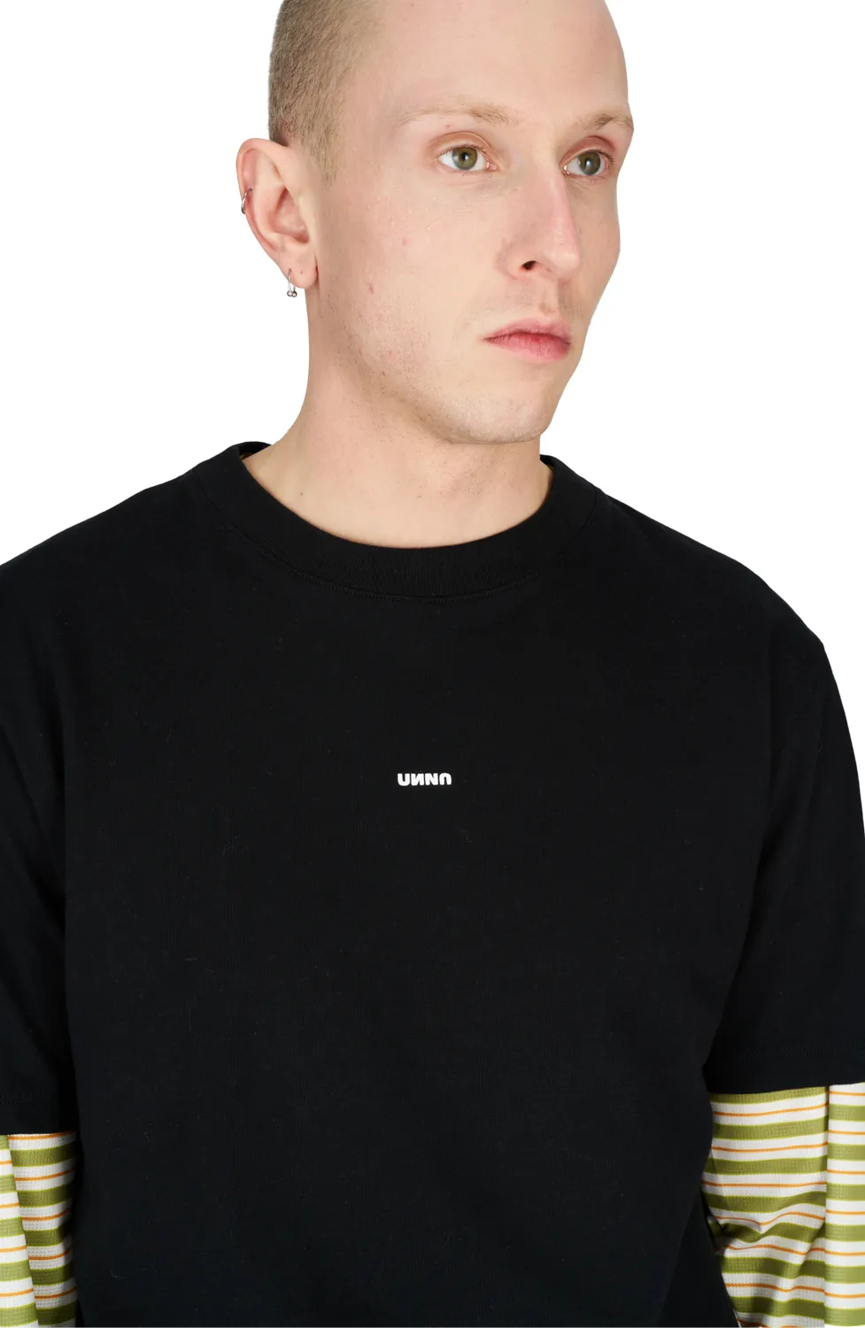 UNNA Skewed Tee T-Shirt Herren Schwarz Bio-Baumwolle
