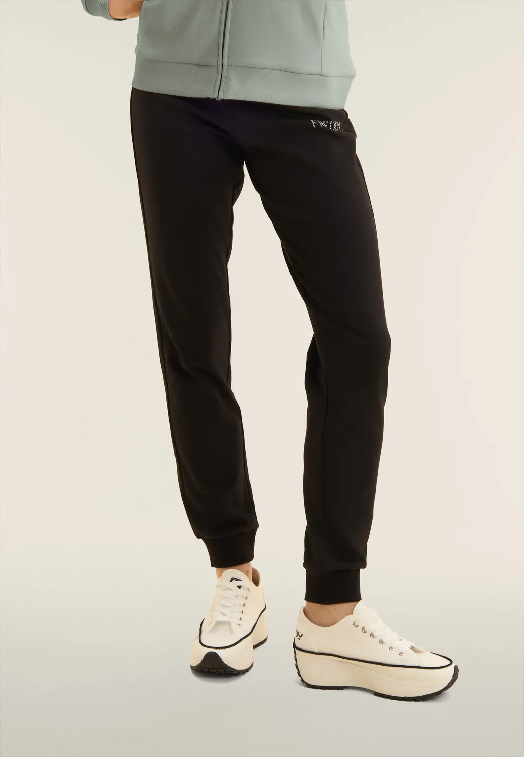 Freddy Trainingsanzug Damen schwarz Baumwolle