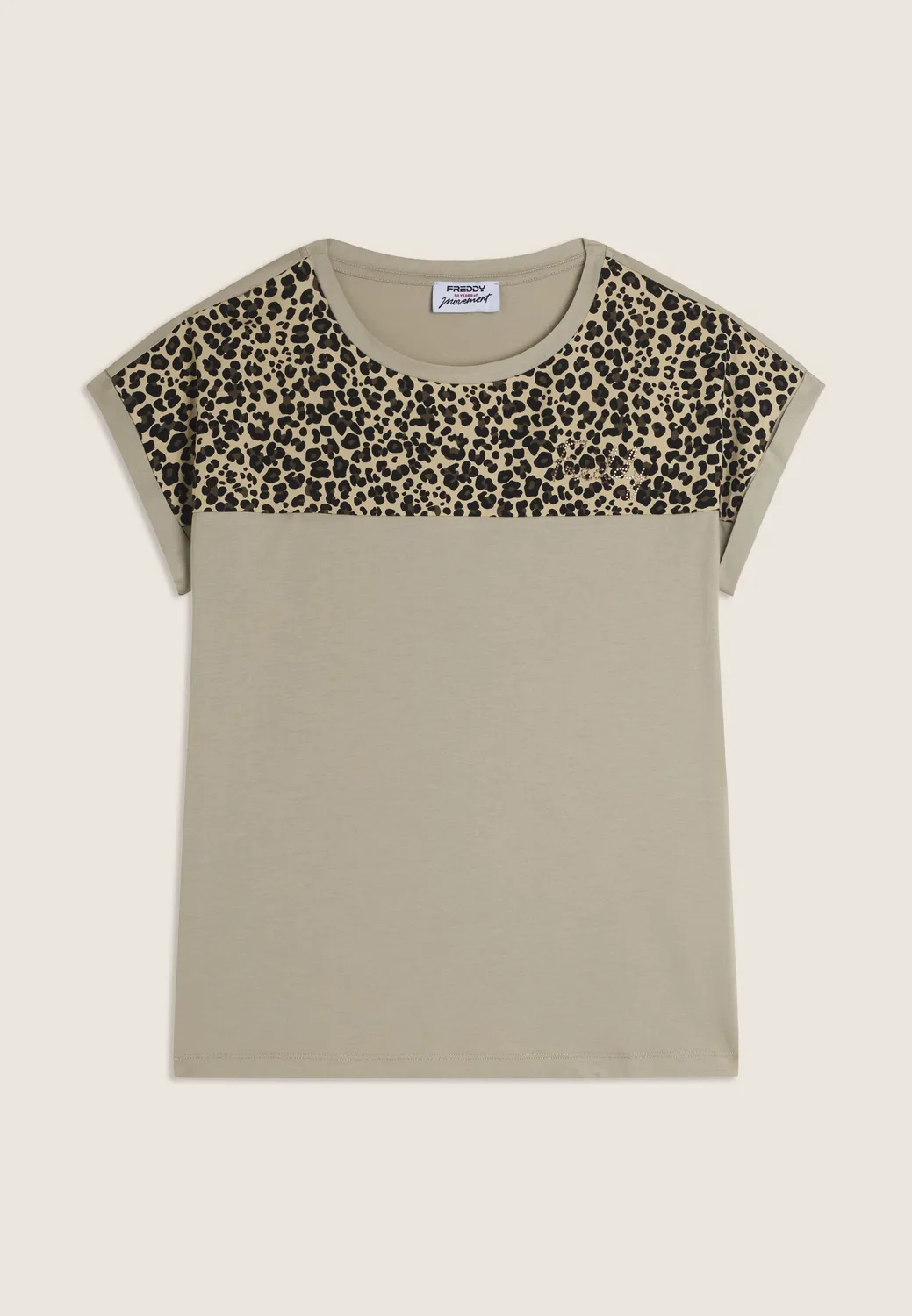 Freddy Animalier T-Shirt Damen Schwarz atmungsaktiv