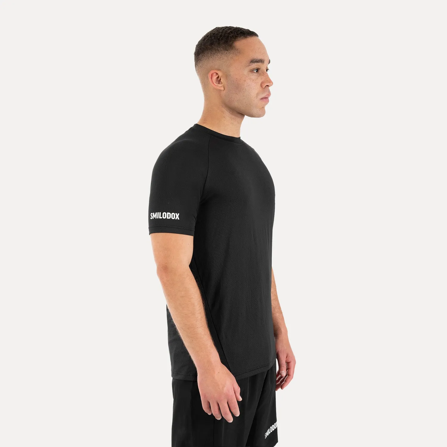 Smilodox Davren T-Shirt Herren Schwarz Slim Atmungsaktiv