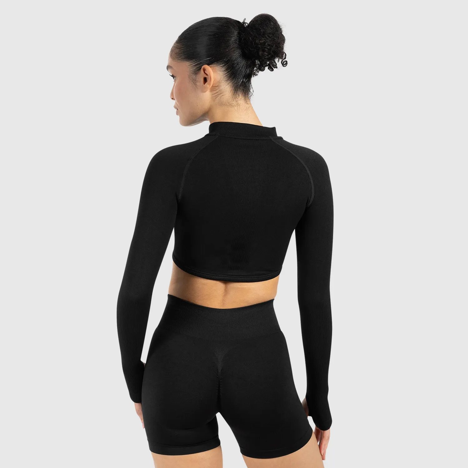 Smilodox Harly Crop Jacke Schwarz Slim-Fit