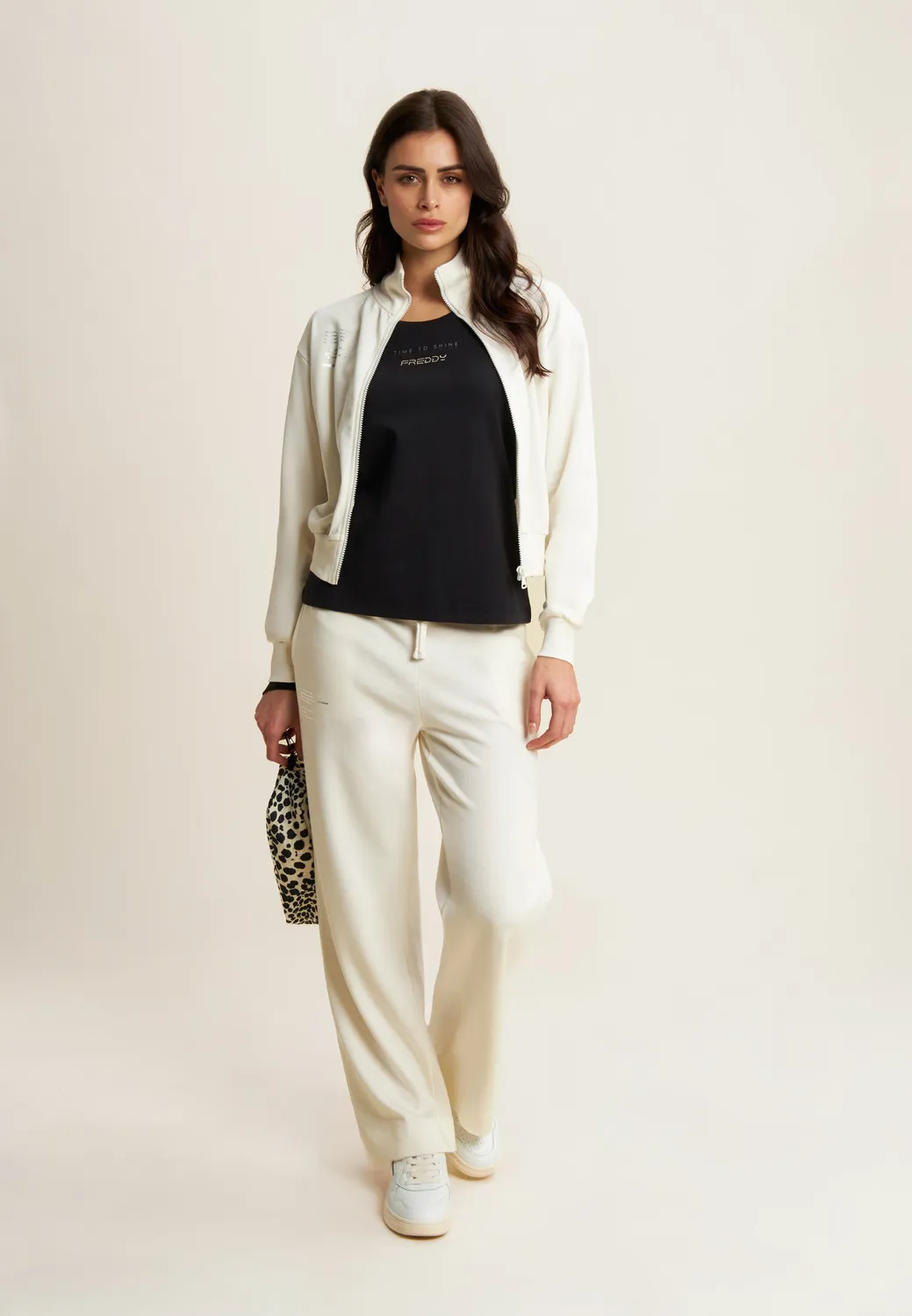 Freddy Regular Fit Jogginghose Damen Sandstein Terry