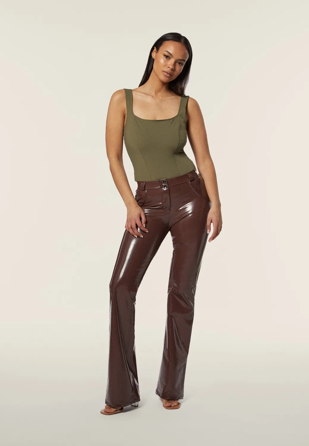 Freddy WR.UP Flare-Hose Latex Schwarz Regular recycelt