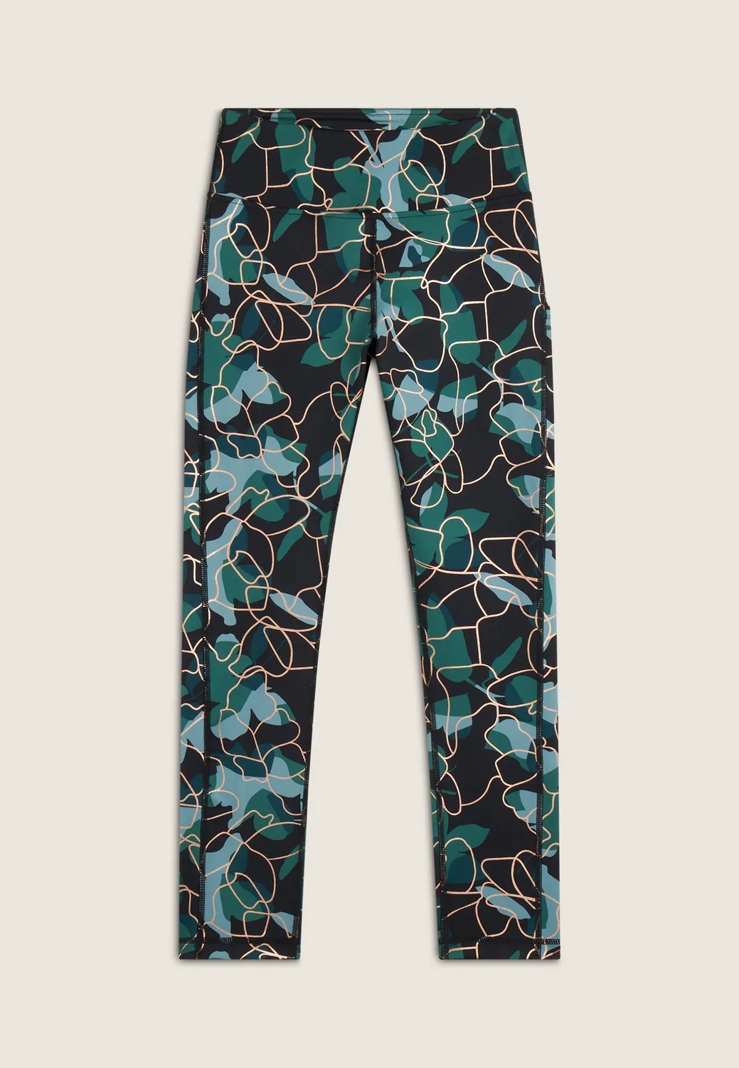 Freddy Leggings 7/8 High Waist Flower Grey Bronze Muster