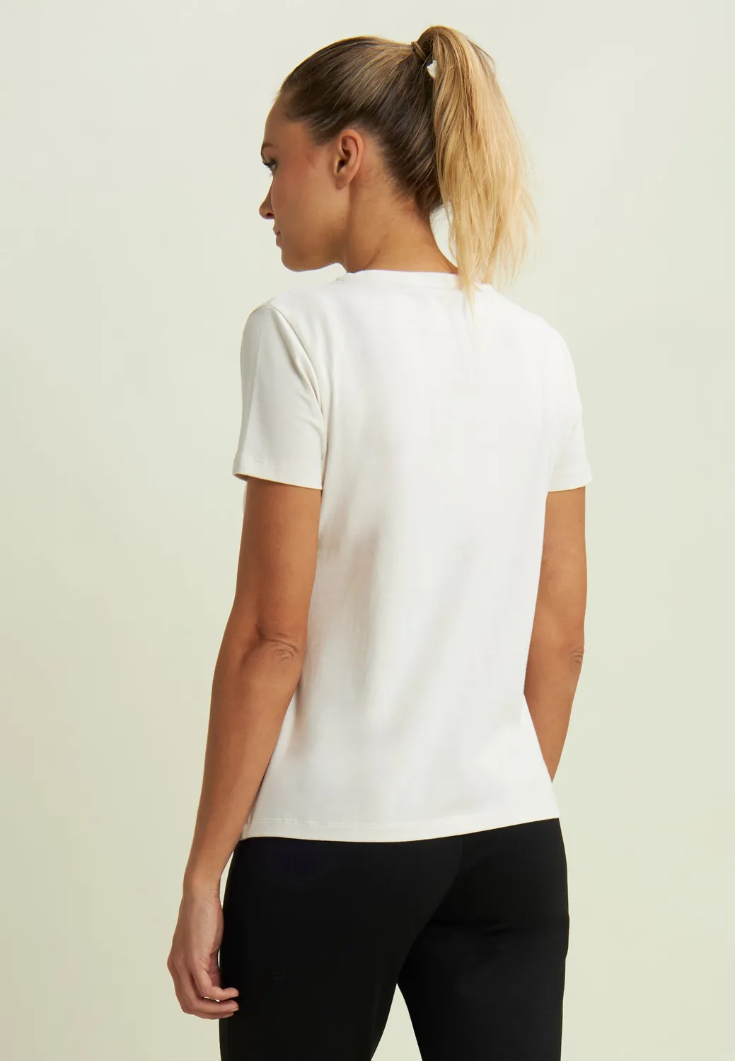 Freddy T-Shirt Damen Strass You Glow Today Nero leicht