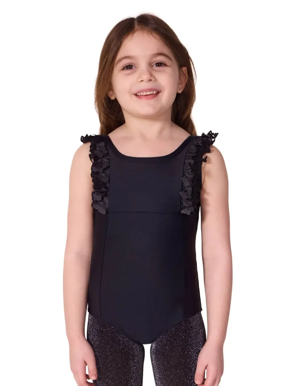 Capezio Flutter Butterfly Kinder Ballettanzug Schwarz