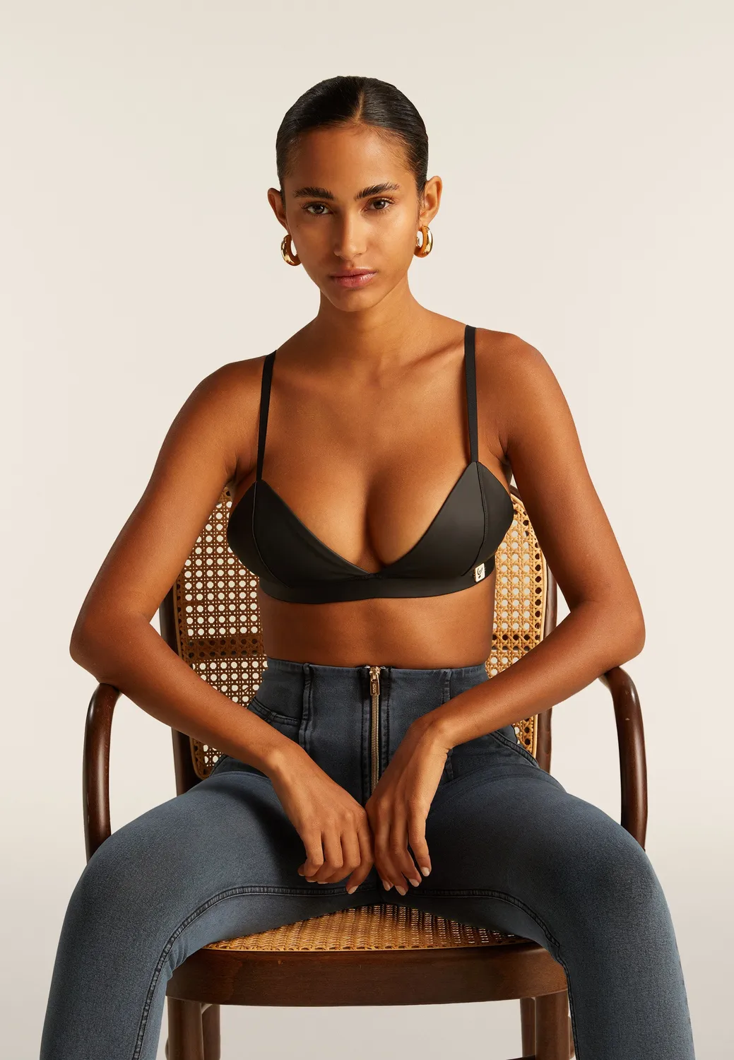 Freddy Triangel-Top Damen Nero Laminat-Optik