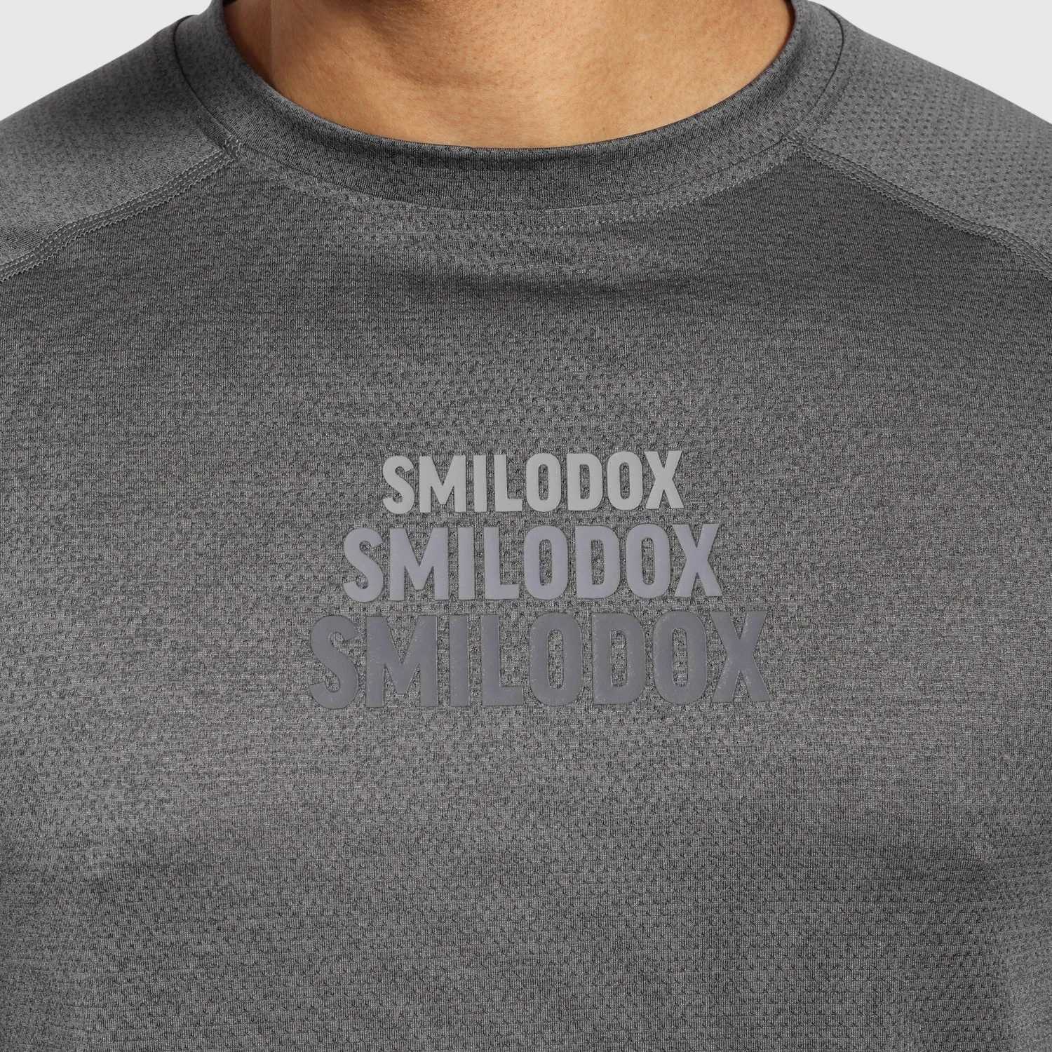 Smilodox Powerfit Triple T-Shirt Herren Schwarz Slim Fit Atmungsaktiv