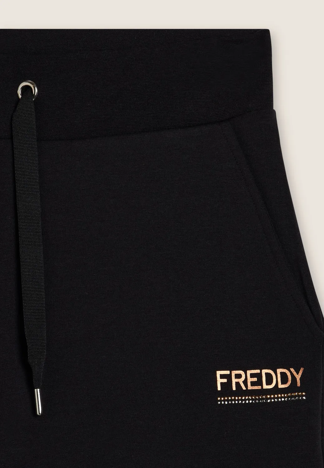 Freddy Strass Wide Leg Hose Schwarz Modal