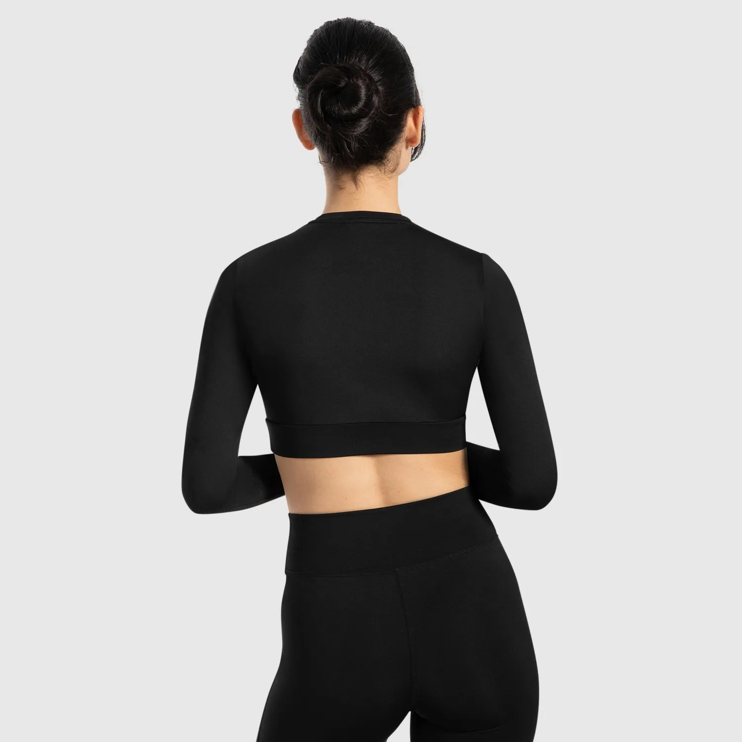Smilodox Tisha Longsleeve Damen Schwarz Cropped