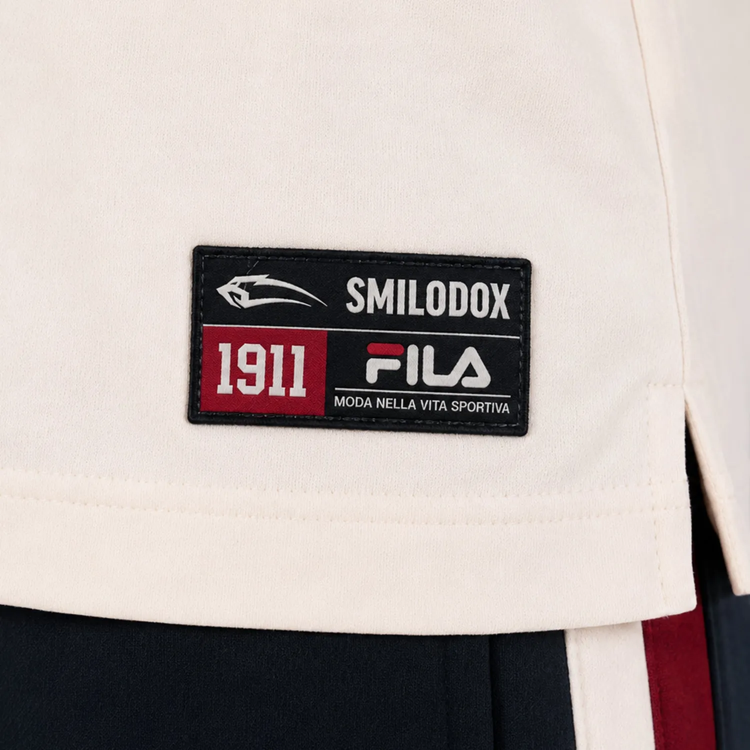 Smilodox x Fila Vetta Jersey T-Shirt Schwarz-Weiß Oversize