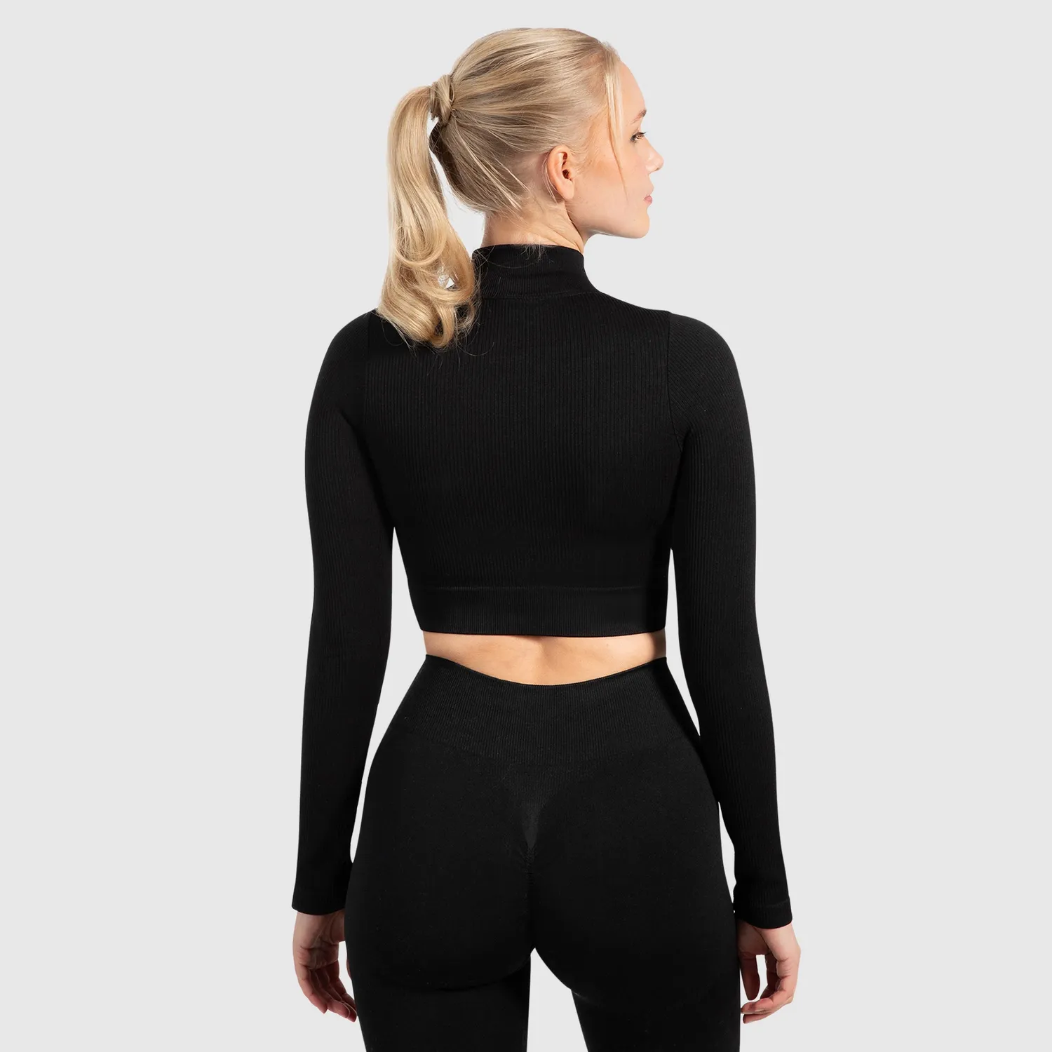 Smilodox Zeya Crop Trainingsjacke Schwarz Slim Fit