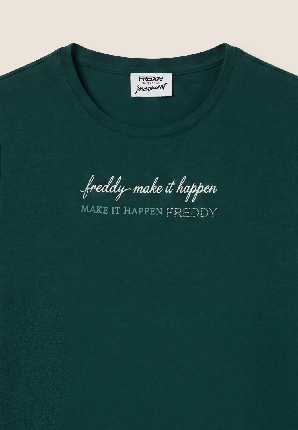 Freddy Make it Happen T-Shirt Damen Weiß Perlen