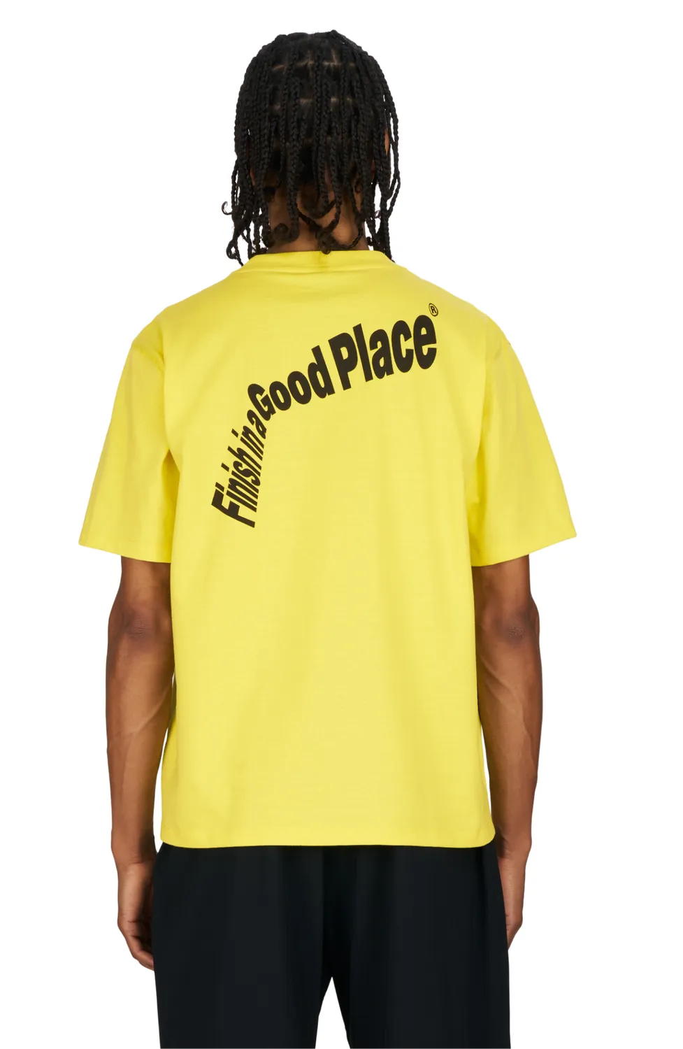 UNNA Skewed Tee Laufshirt Jell-O Yellow Bio-Baumwolle