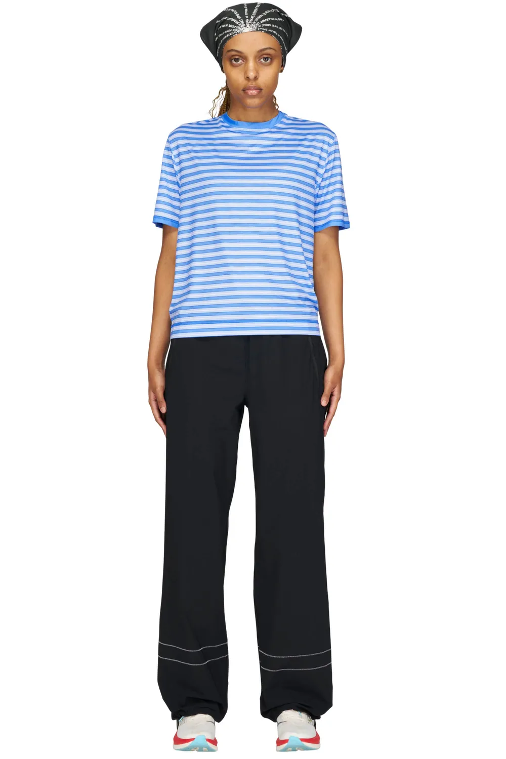 UNNA Wavy Tee Striped Laufshirt Business Blue leicht