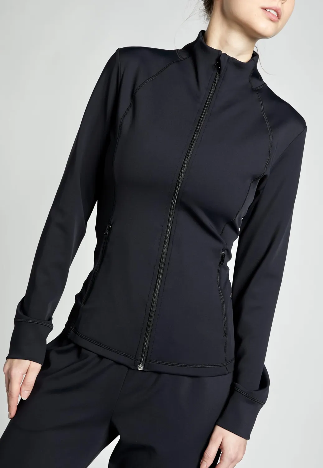SPORTKIND Trainingsjacke Damen S Schwarz YKK