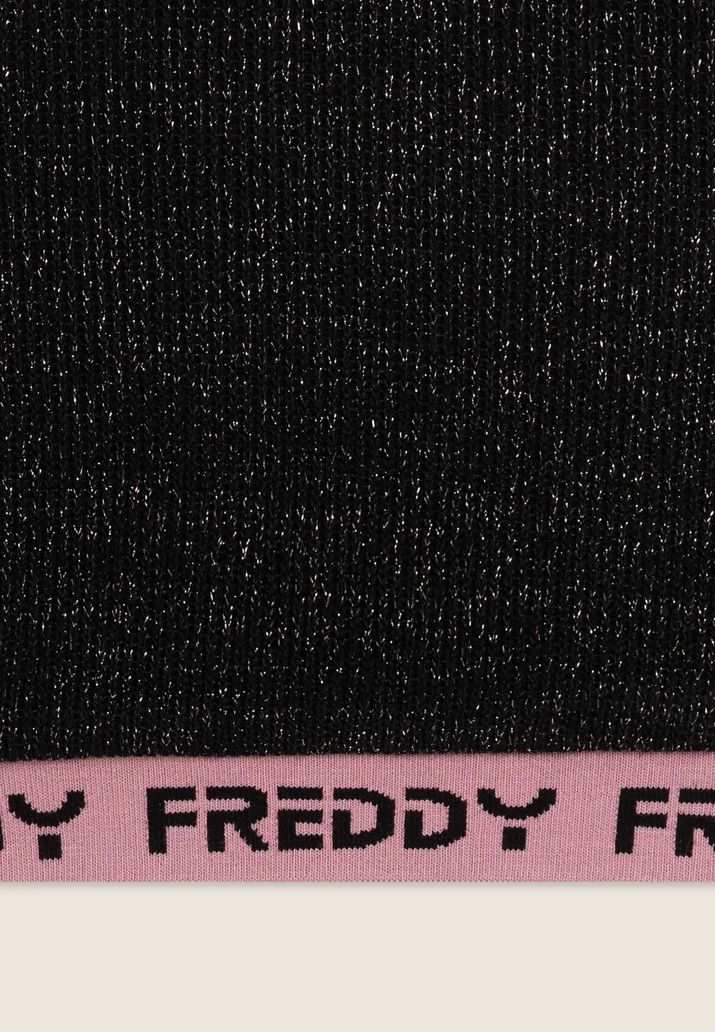 Freddy Junior Beanie Mütze Lurex Schwarz glänzend