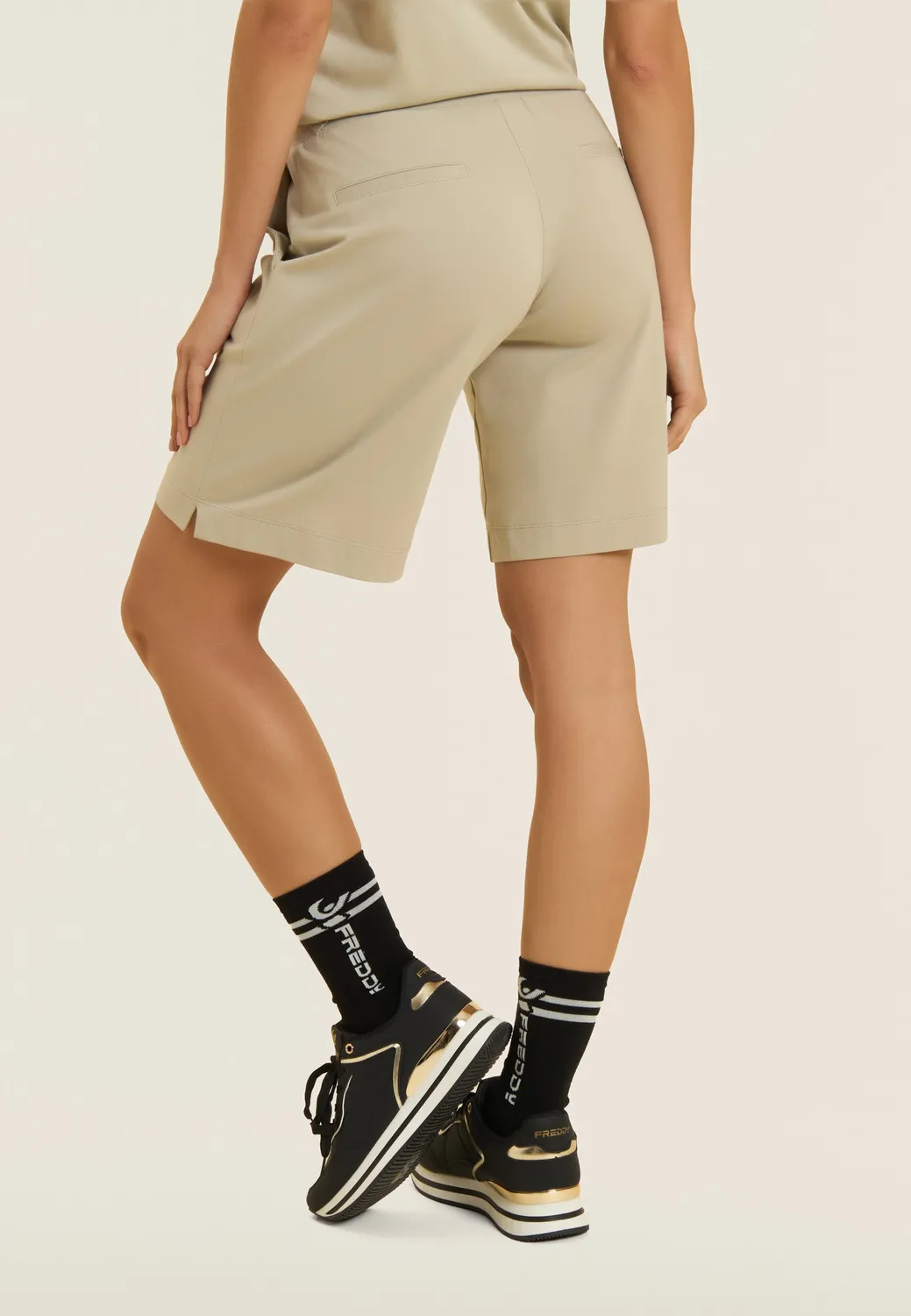 Freddy Bermuda Jersey Shorts Schwarz Baumwolle