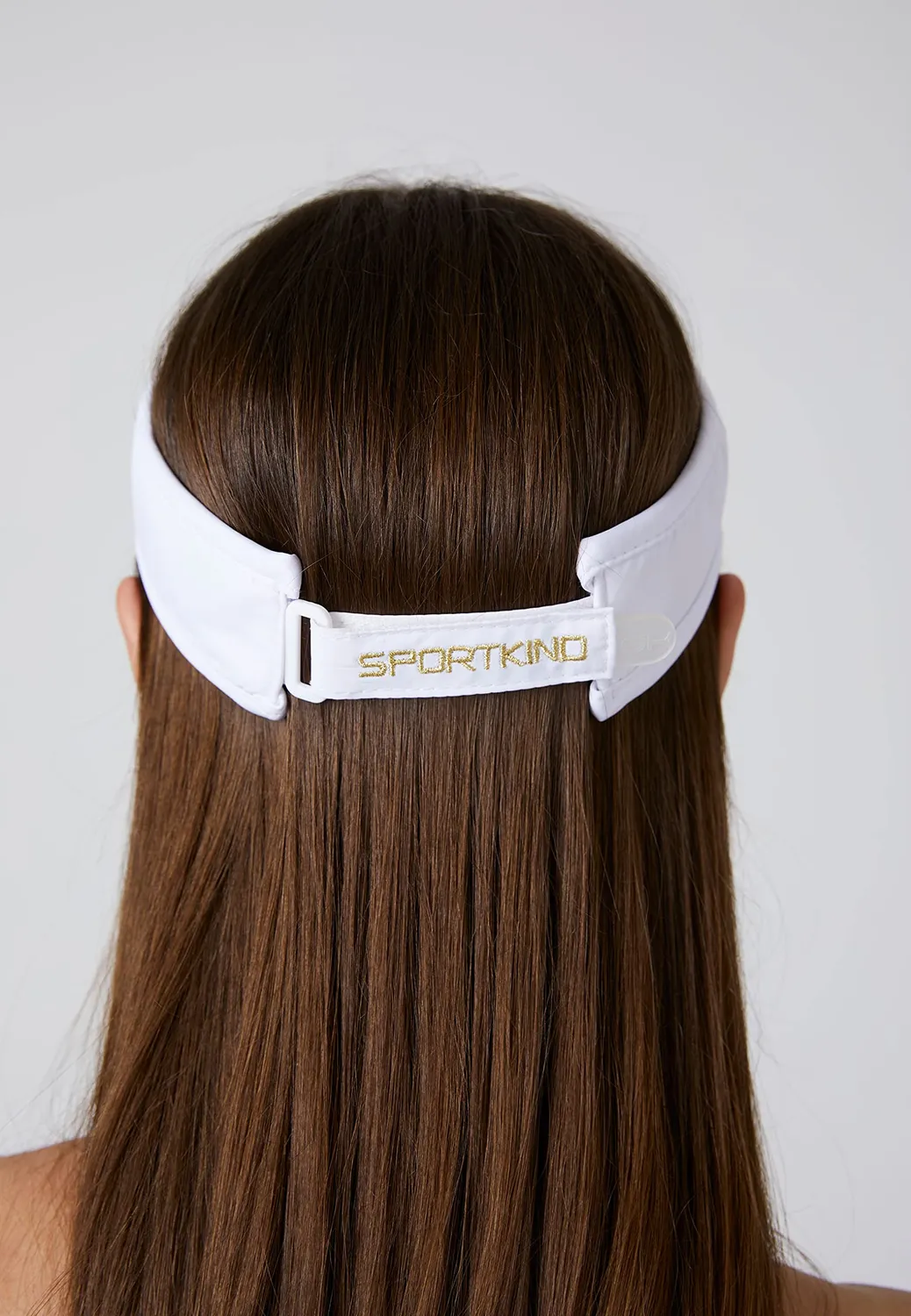 SPORTKIND Tennis Visor Sonnenblende Weiß/Gold verstellbar