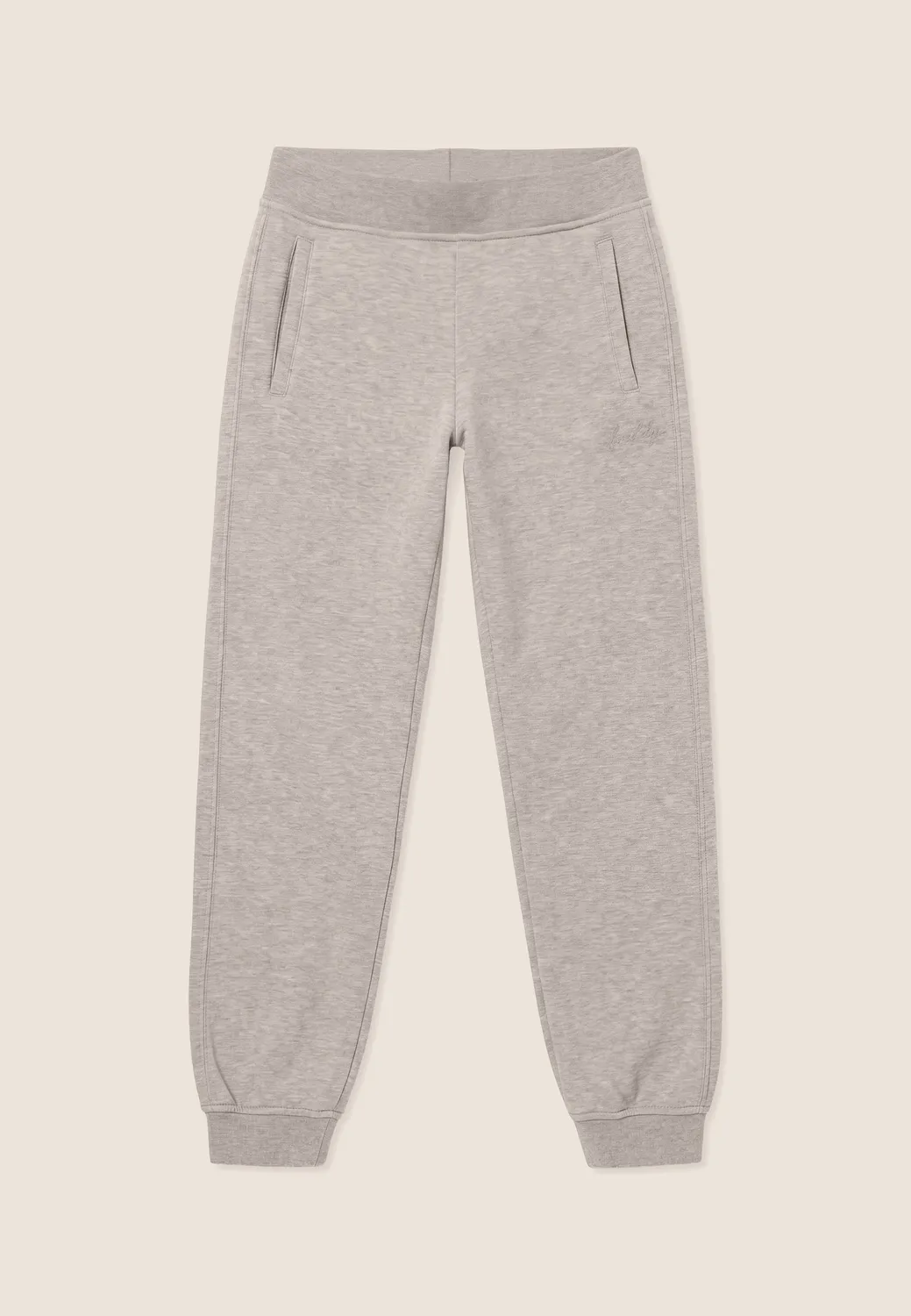 Freddy Jogginghose Damen Mélange Bündchen Grau Regular