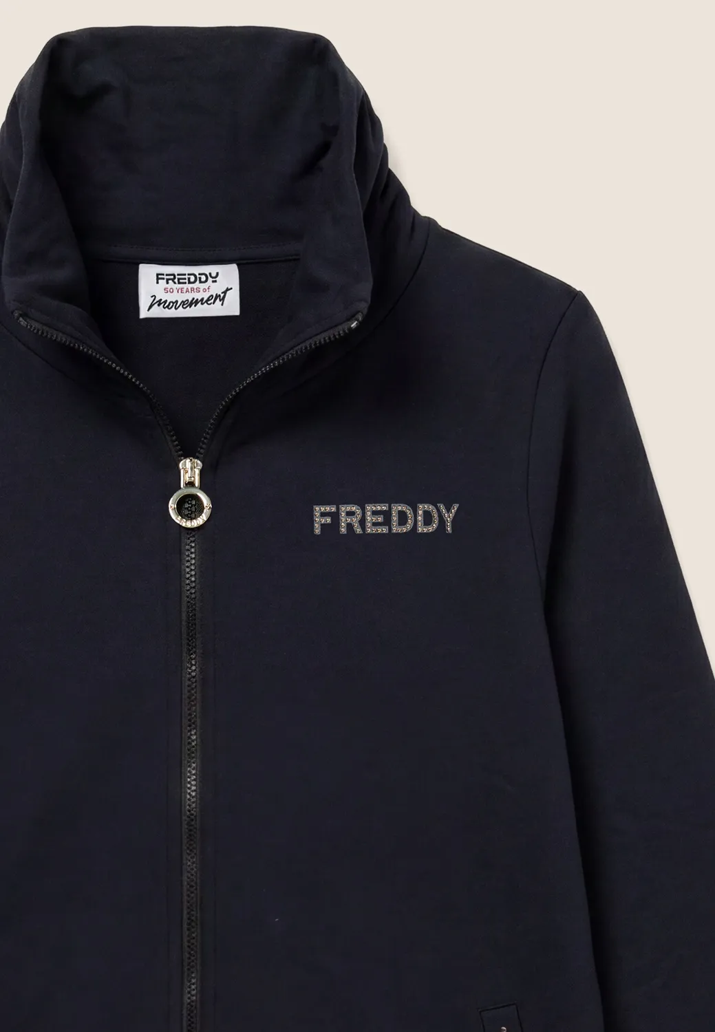 Freddy Sweatjacke Damen Regular Stehkragen Falcon Brown