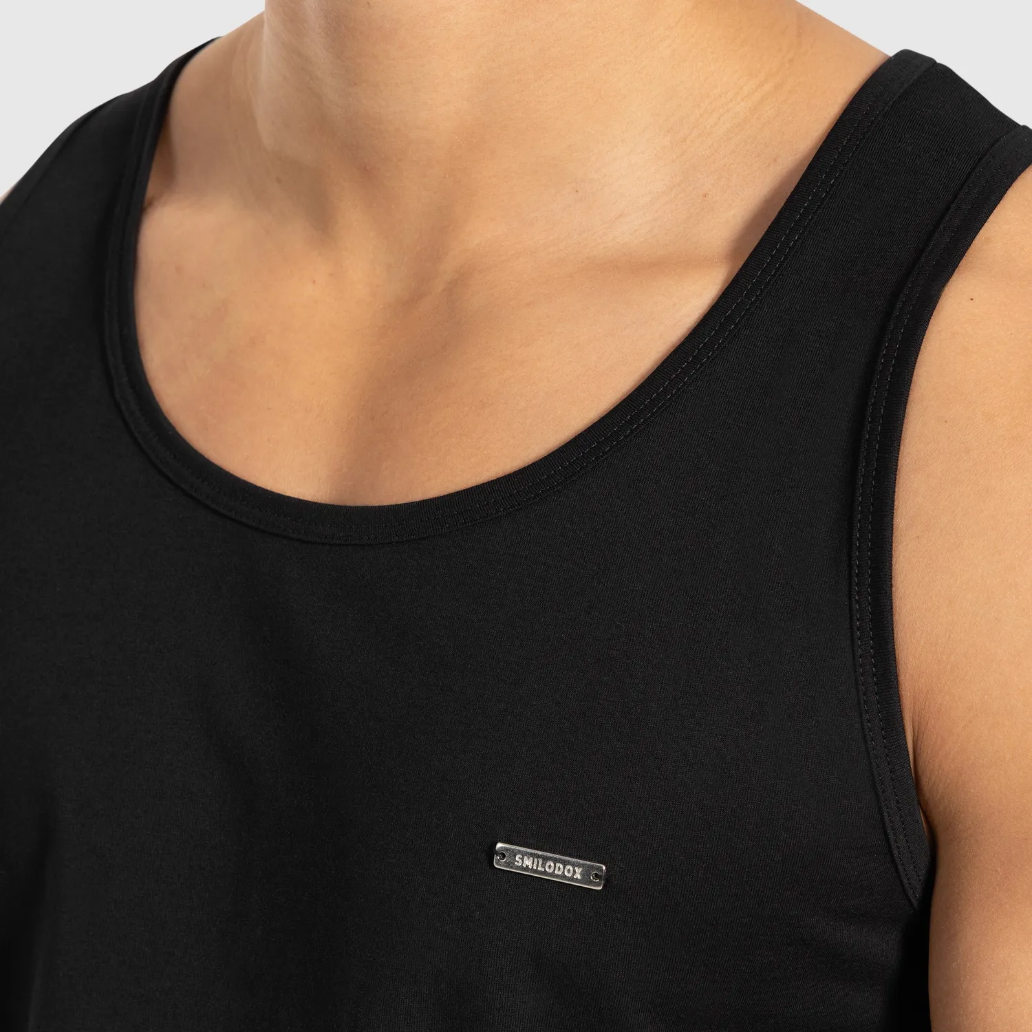 Smilodox Arian Tank Top Schwarz Baumwolle