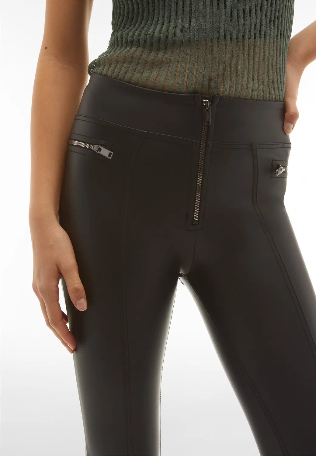 Freddy WR.UP Superskinny Kunstleder-Hose Lily White Matt