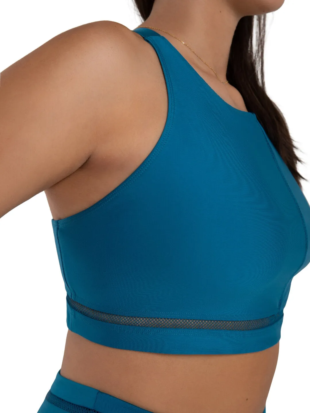 Capezio Coastal Bloom Oceanic Sport-BH Schwarz High-Neck