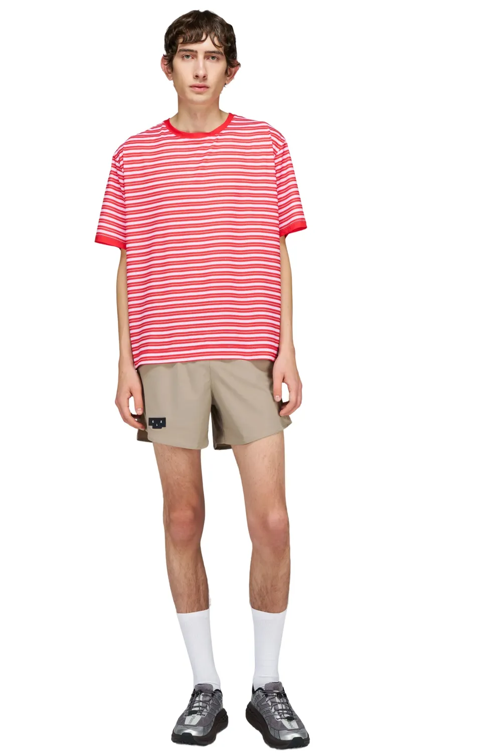 UNNA Wavy Tee Striped Laufshirt Turbo Rose atmungsaktiv