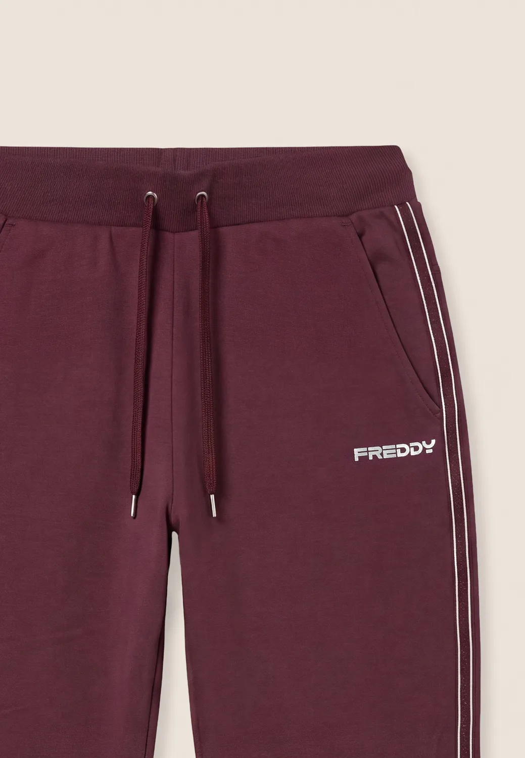 Freddy Jogginghose Damen Perlenbänder Navy samtweich