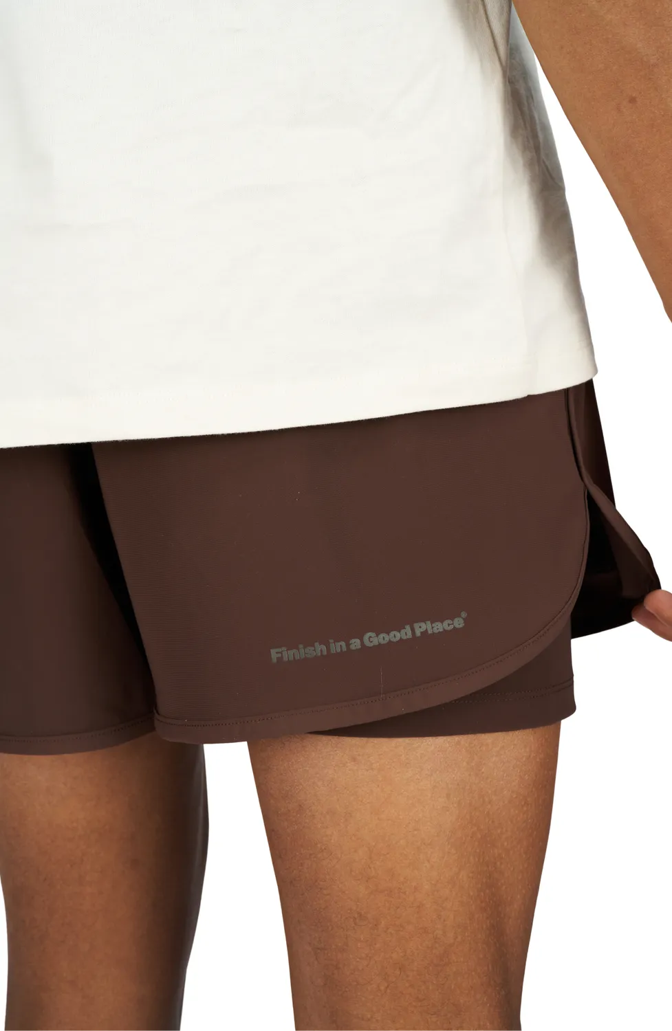 UNNA Flow Shorts 3" Laufshorts rotbraun mit Innenslip