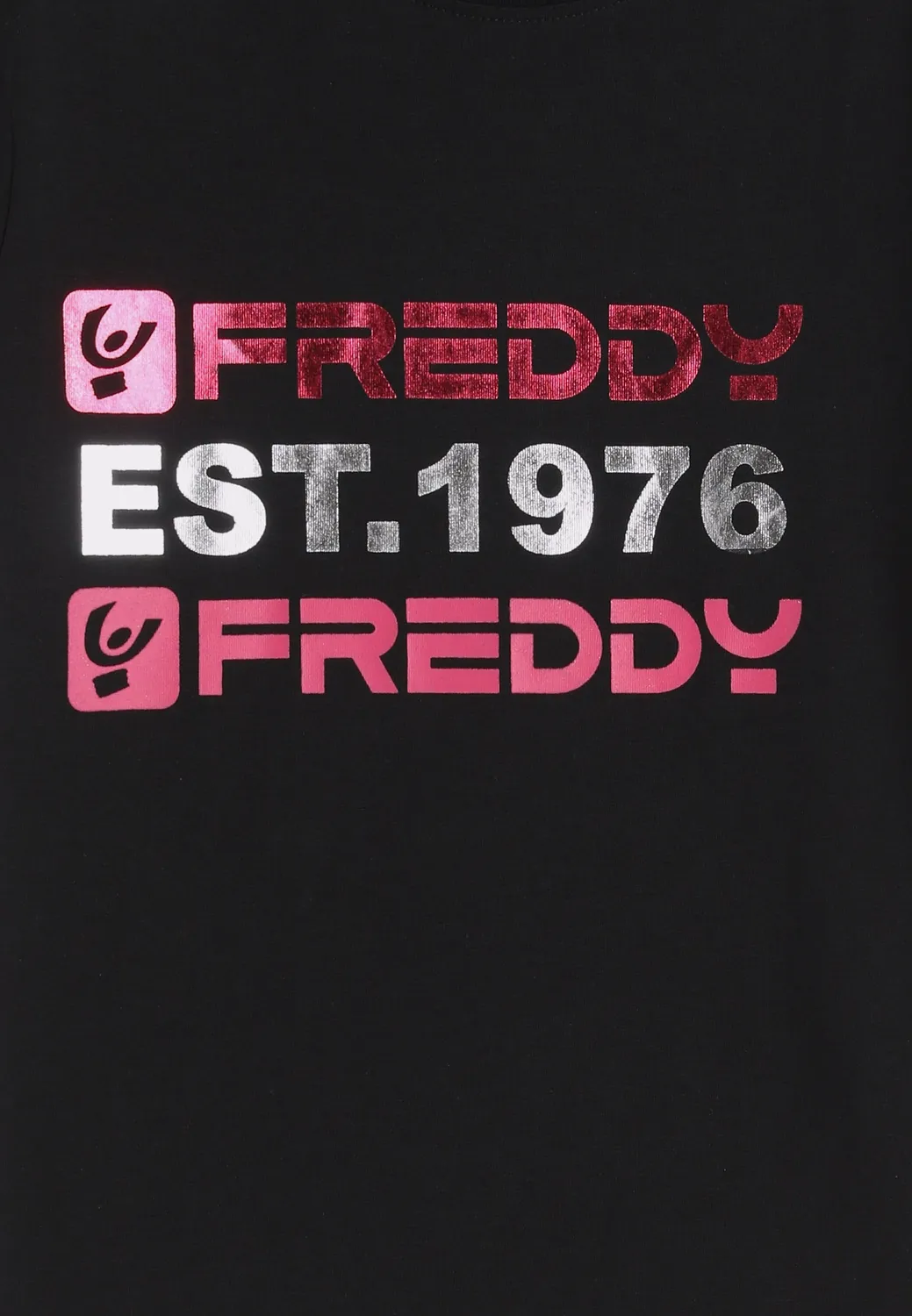 Freddy T-Shirt Mädchen Schwarz Maxi-Logo Baumwolle