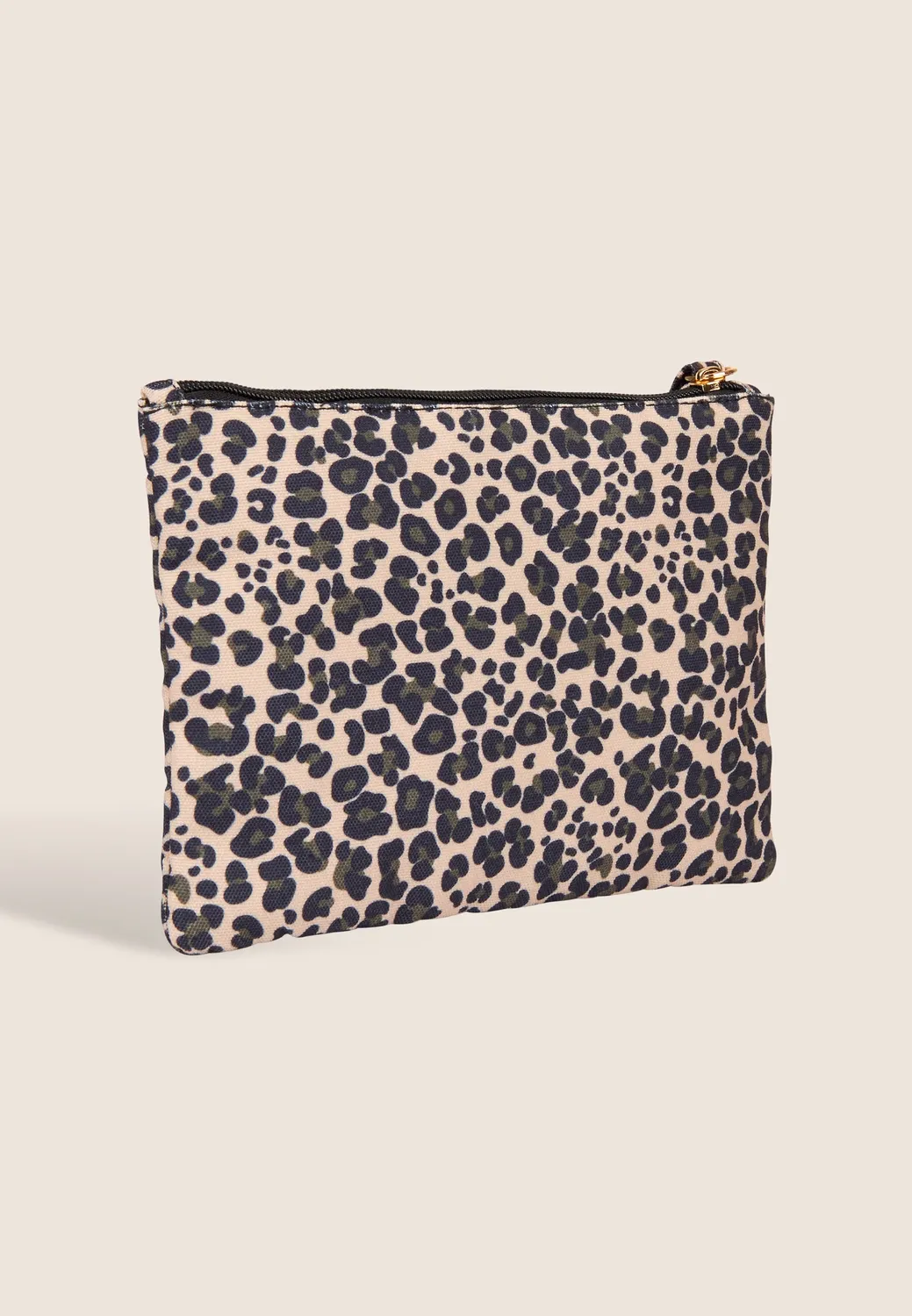Freddy Canvas Clutch Animalier Zip Whitecap Gray 23cm