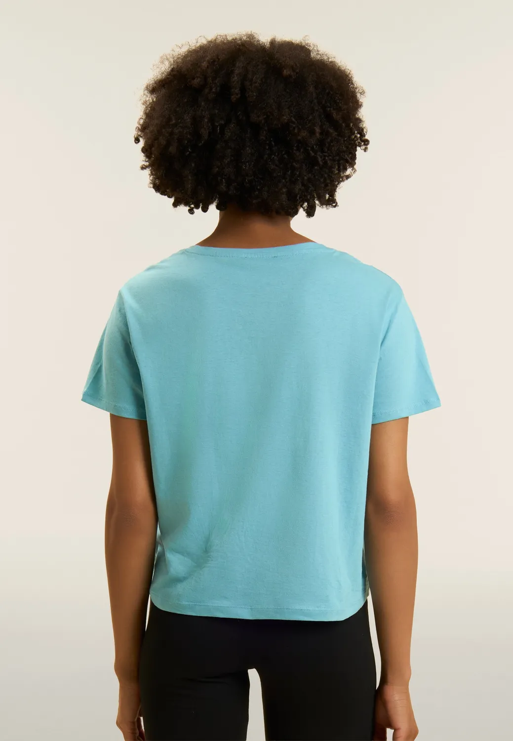 Freddy Cropped T-Shirt Baumwolle Schwarz Glitzerlogo