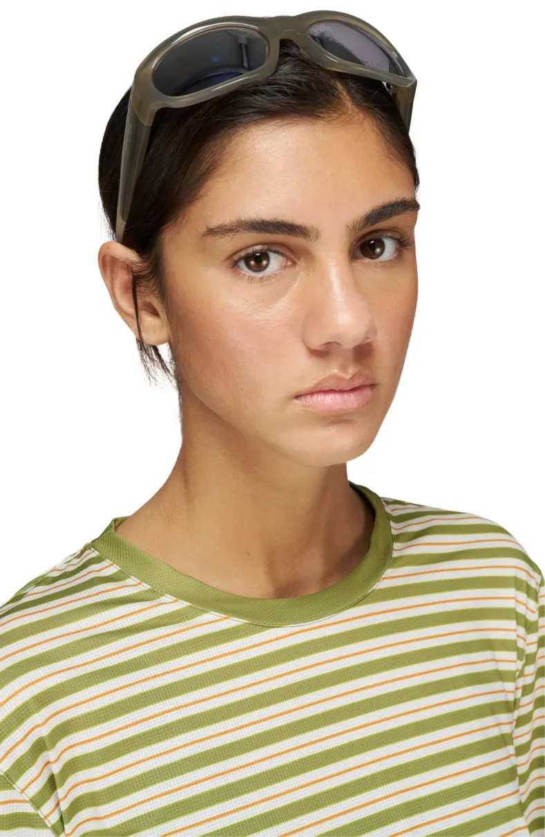 UNNA Striped LS Langarmshirt Damen Sage Stripe Atmungsaktiv