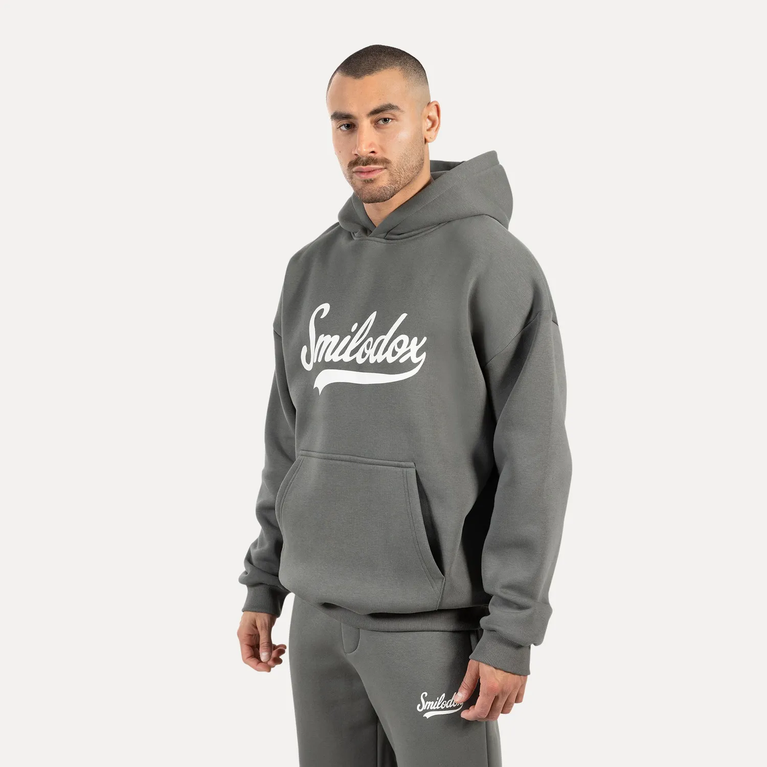 Smilodox Lorik Hoodie Herren Schwarz Oversize Baumwollmix