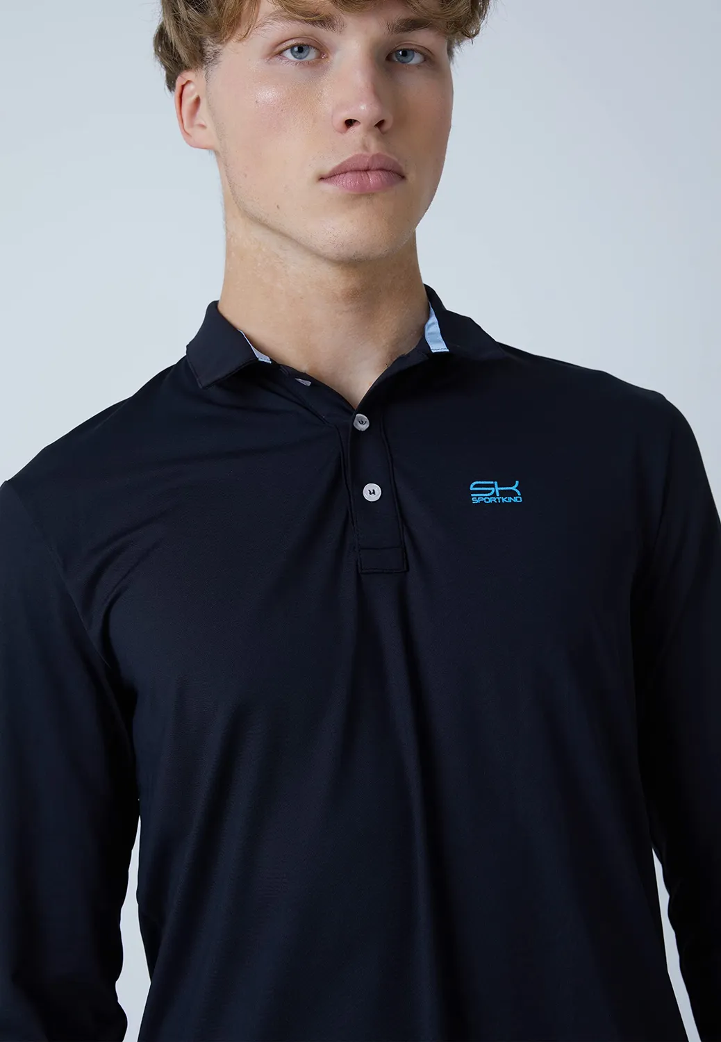 SPORTKIND Tennis Poloshirt Langarm Herren atmungsaktiv