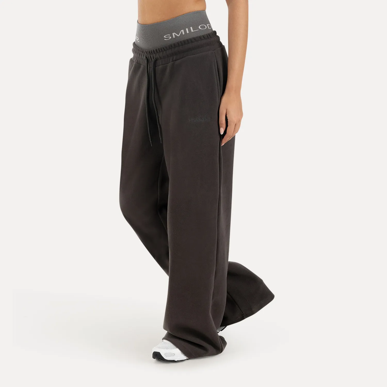 Smilodox Yelin Jogginghose Damen Schwarz weites Bein