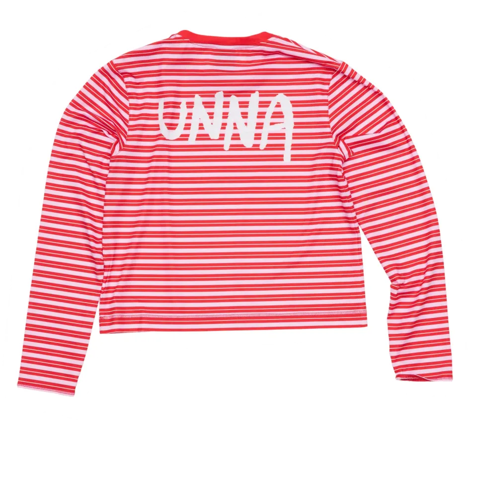 UNNA Striped LS W Laufshirt Turbo Rose langarm atmungsaktiv