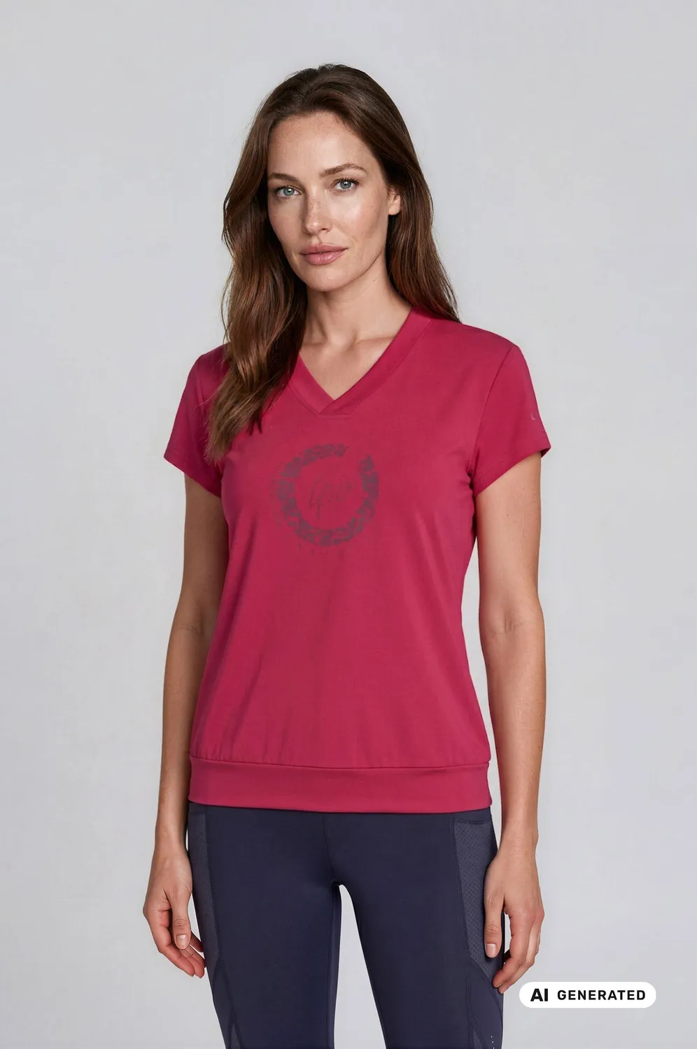 LPO Christel Funktionsshirt lila V-Ausschnitt