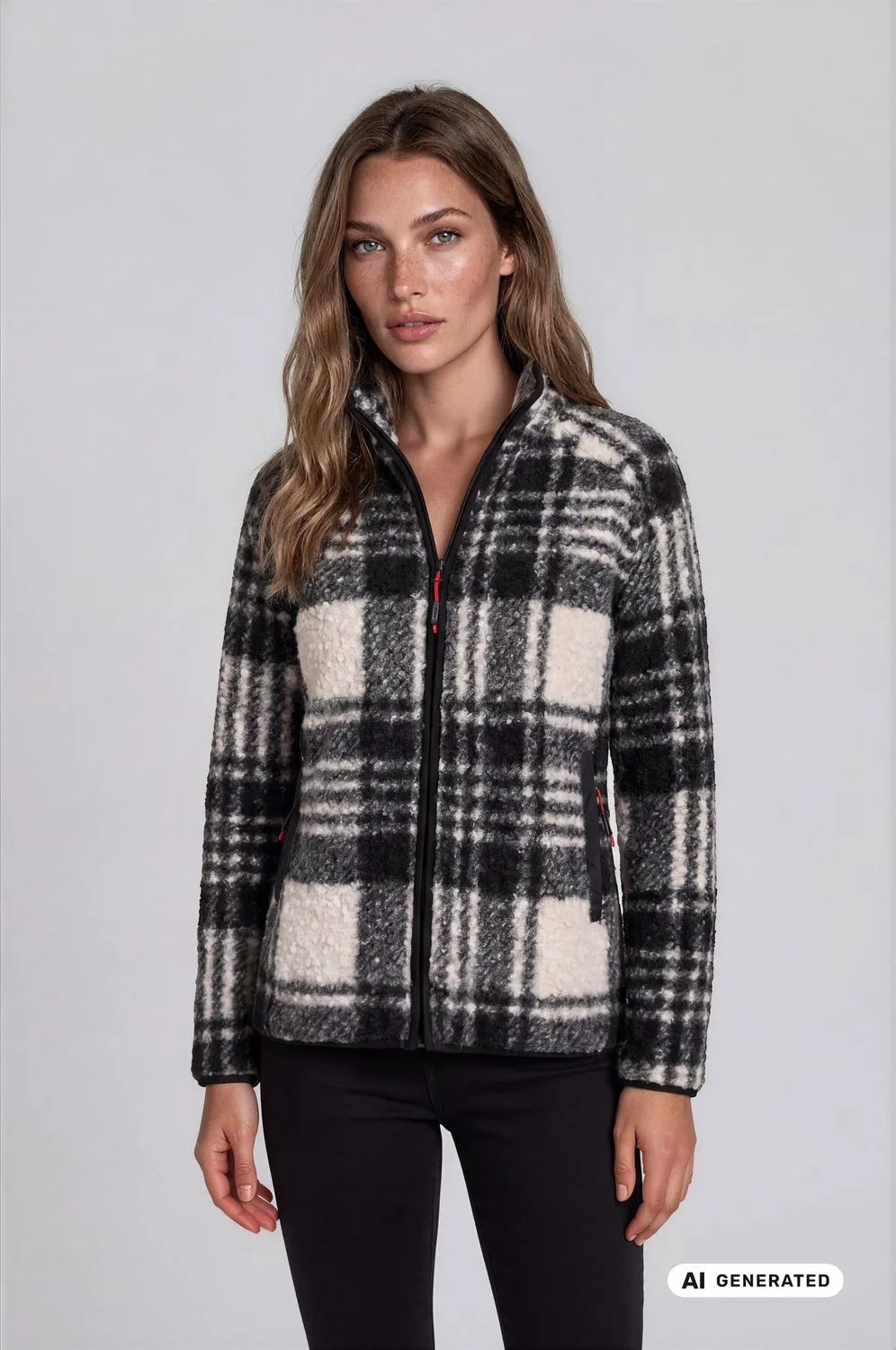 LPO Rhonda Fleecejacke Damen dunkelgrau Sherpa