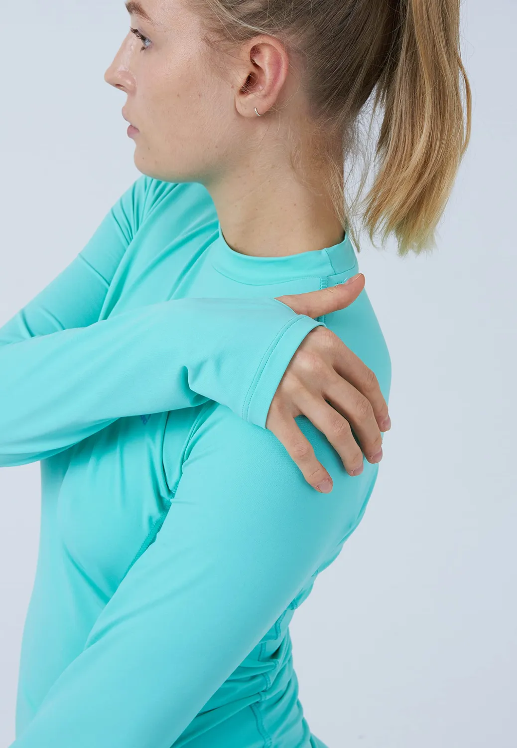 SPORTKIND Funktionsshirt Langarm Daumenloch Mint atmungsaktiv