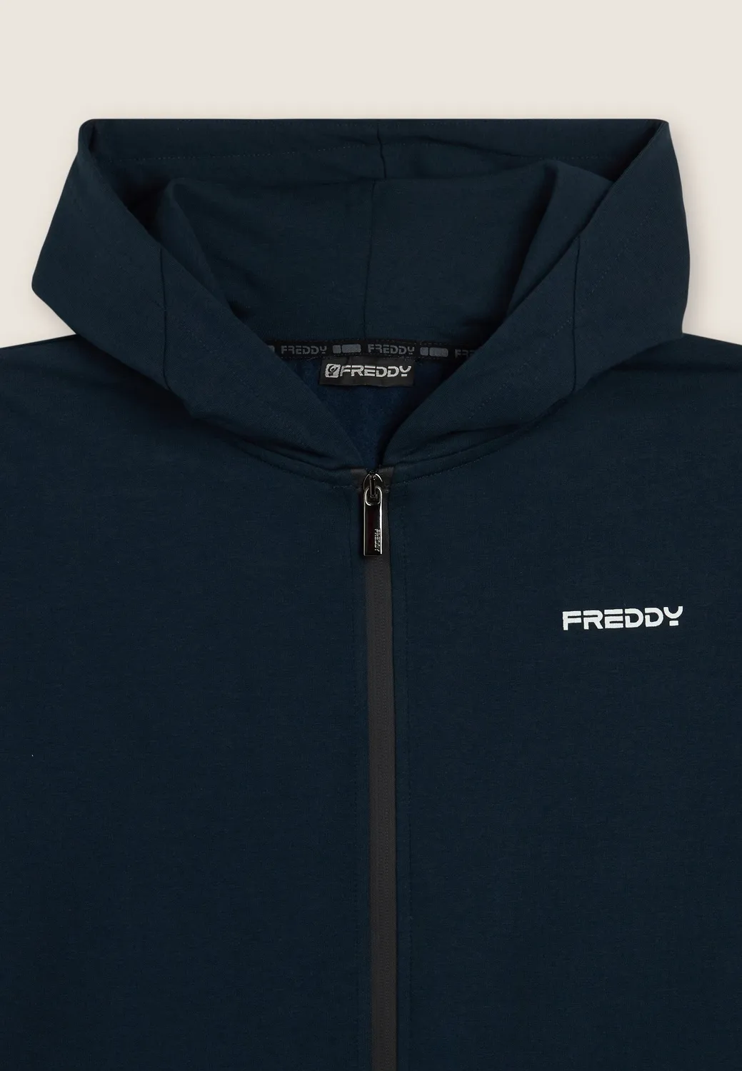 Freddy Hoodie Herren Full-Zip Kapuze Jersey schwarz