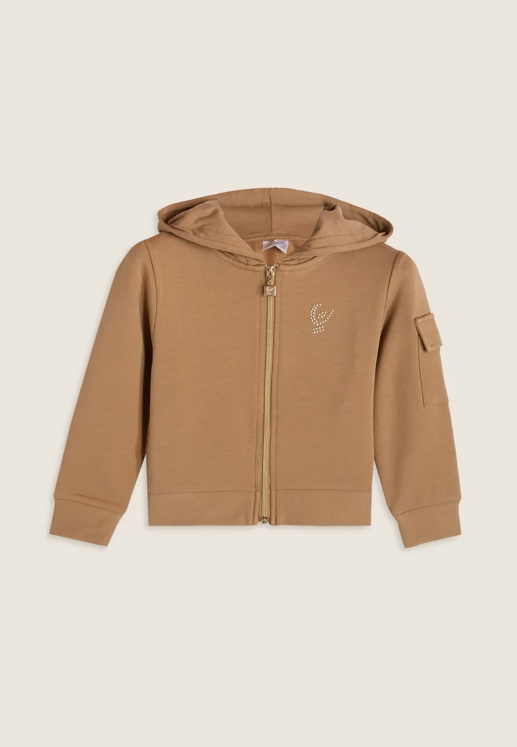Freddy Mädchen Hoodie mit Reißverschluss Schwarz Gold 4 Jahre