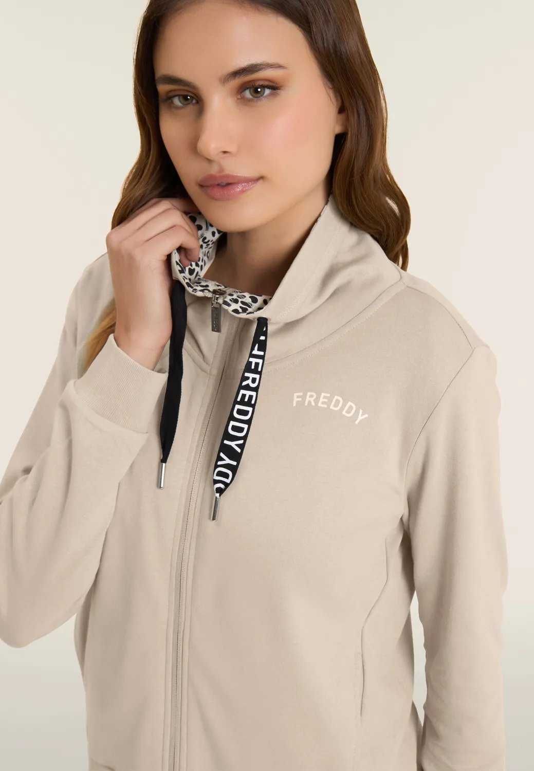 Freddy Trainingsanzug Damen Baumwolle schwarz Animalier