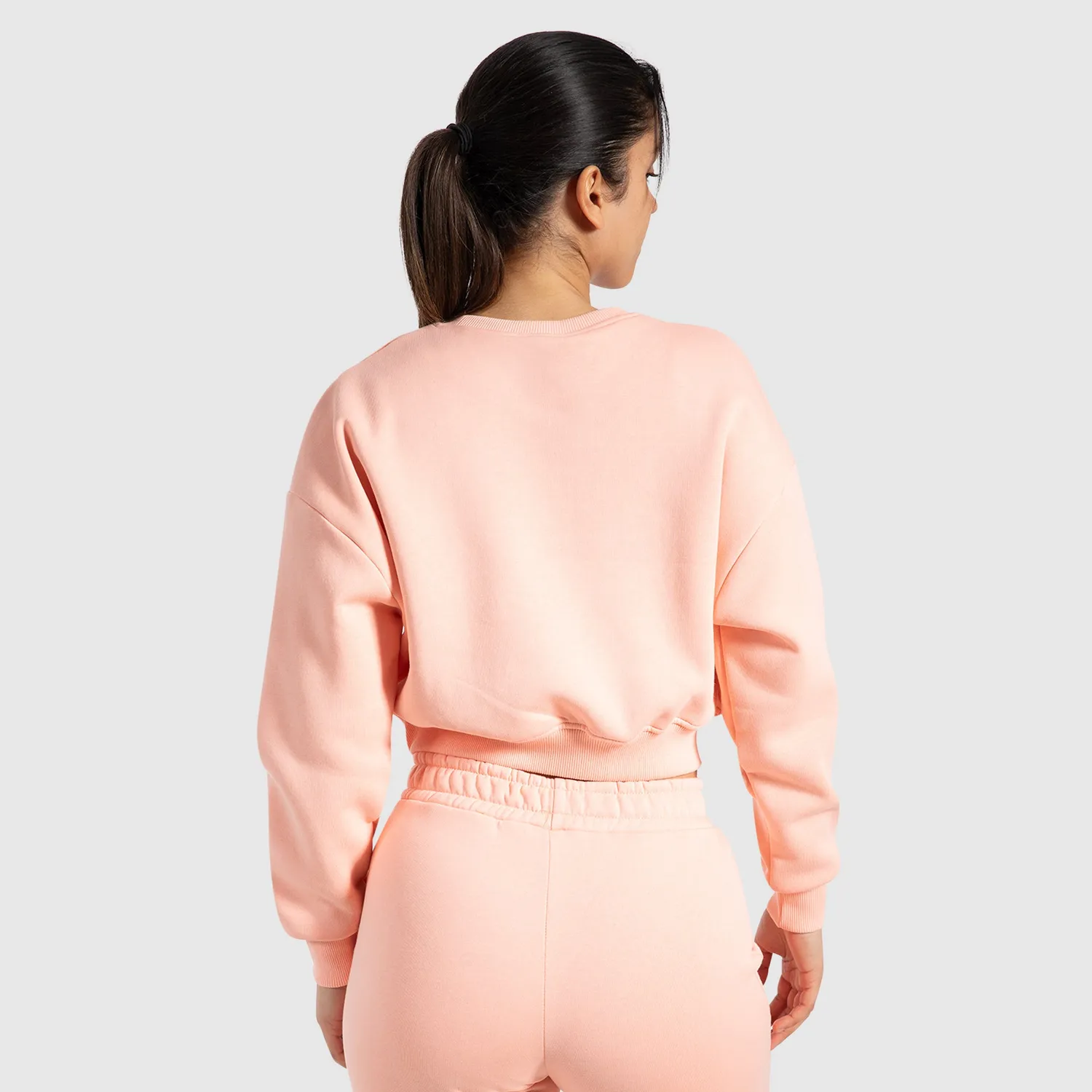 Smilodox Lunara Siana Sweatshirt Grau Melange Cropped
