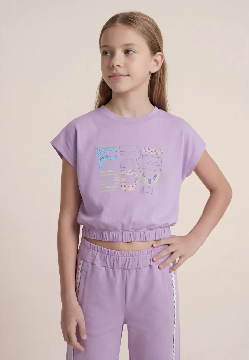 Freddy Cropped Top Mädchen ärmellos Bianco leicht