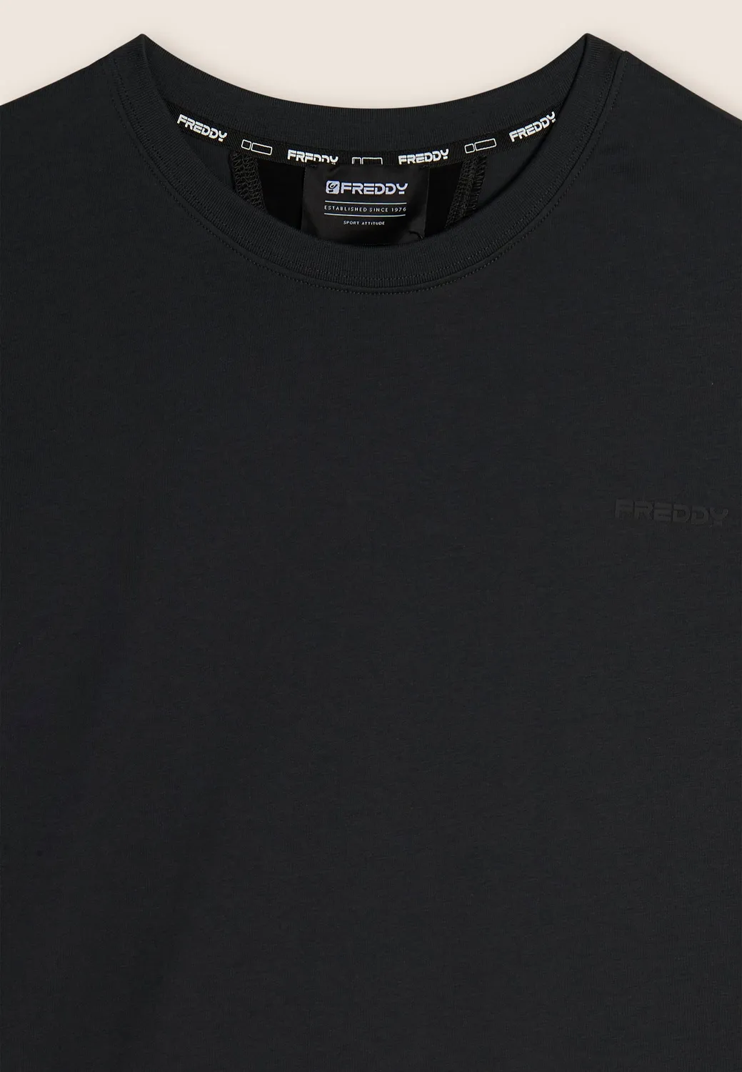 Freddy T-Shirt Herren Baumwolle Weiß Kontrast regular