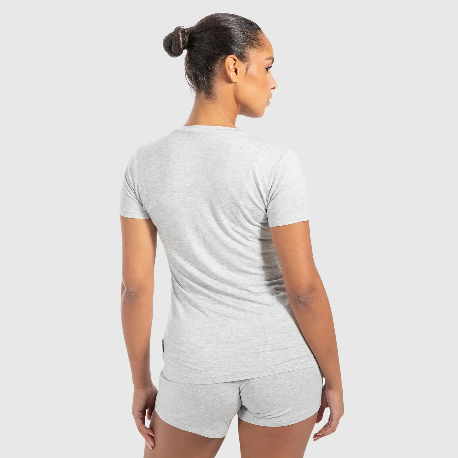 Smilodox Lunara Nela Modal T-Shirt Schwarz V-Neck