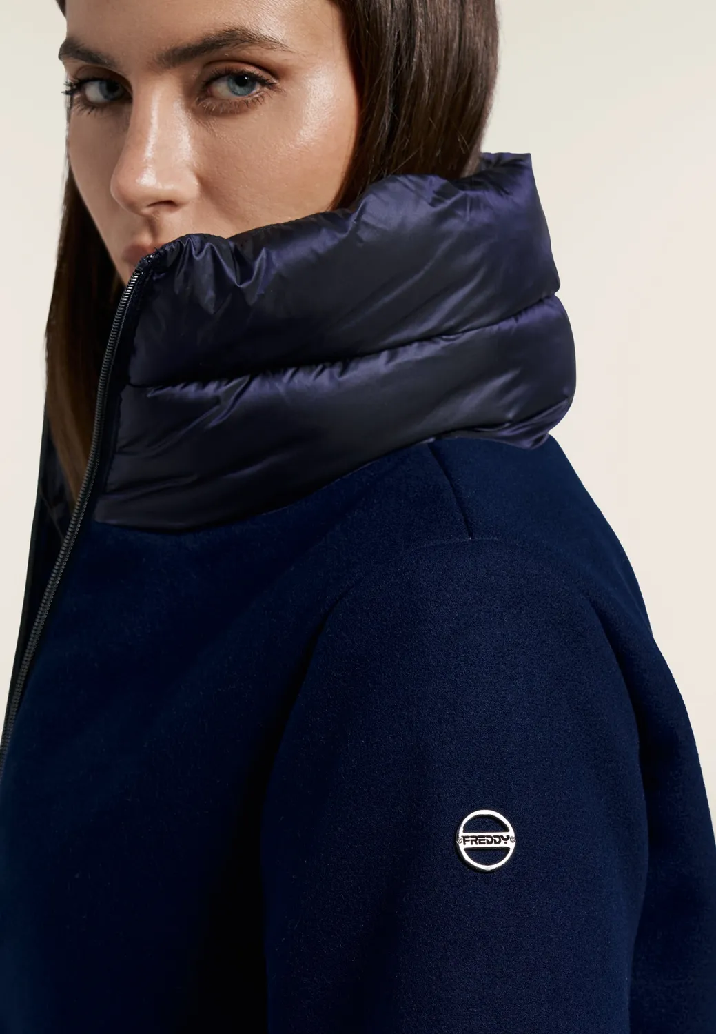 Freddy Damen Steppjacke Flanell Shimmer Wattiert Blau